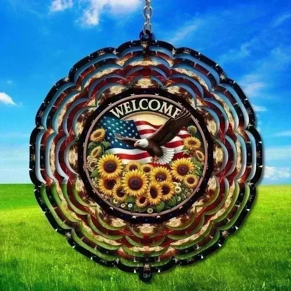 8 inch bald eagle welcome front door /outside spinner - Picture 1 of 1